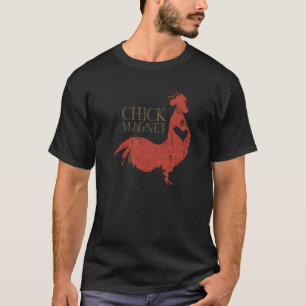 Chick Magnet Rooster Erwachsene Humor Retro Vintag T-Shirt