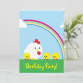 Chick 'n chicks einladung (Stehend Vorderseite)
