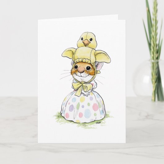 Chick Oaster Bonnet Mouse Card Karte (Vorderseite)