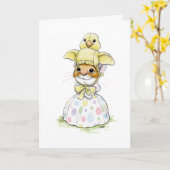 Chick Oaster Bonnet Mouse Card Karte (Gelbe Blume)