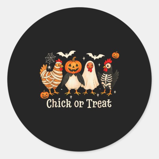 Chick Or Treat Funny Chicken Halloween Costume Chi Runder Aufkleber (Vorderseite)