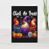 Chick Or Treat Funny Halloween Witch Soky Cute Chi Karte (Vorderseite)