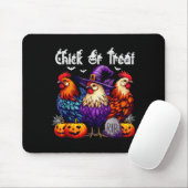 Chick Or Treat Funny Halloween Witch Soky Cute Chi Mousepad (Mit Mouse)