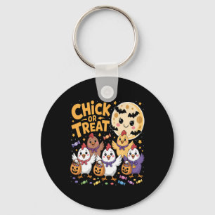 Chick Or Treat Halloween Mond Huhn Spaß Schlüsselanhänger