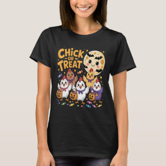 Chick Or Treat Halloween Mond Huhn Spaß T-Shirt