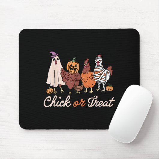 Chick Or Treat Halloween Witch Soky Chicken  Mousepad (Mit Mouse)