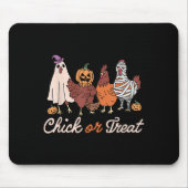 Chick Or Treat Halloween Witch Soky Chicken  Mousepad (Vorne)
