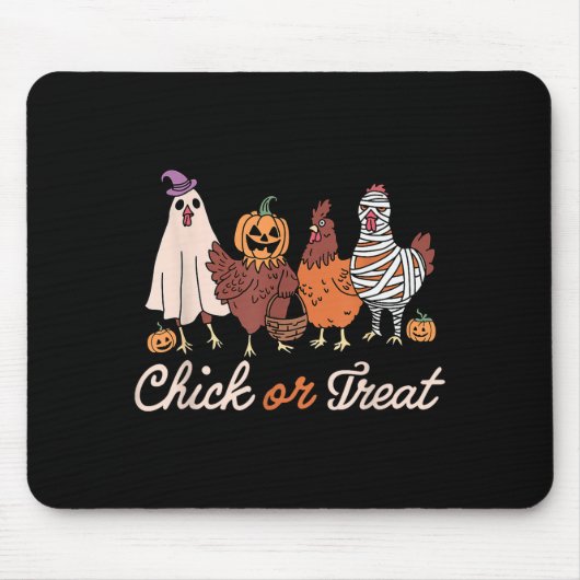 Chick Or Treat Halloween Witch Soky Chicken Mousepad (Vorne)