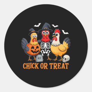 Chick Or Treat Lustiges Hühner Halloween Kostüm Ch Runder Aufkleber