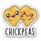 Chick Peas Funny Food Puff Aufkleber (Vorderseite)