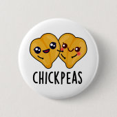 Chick Peas Funny Food Puff Button (Vorderseite)