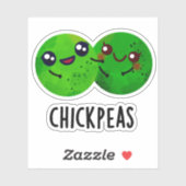 Chick Peas Funny Girl Pea Pun Aufkleber (Blatt)