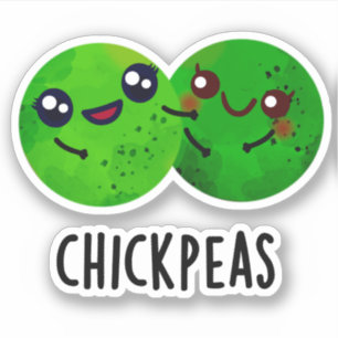Chick Peas Funny Girl Pea Pun Aufkleber
