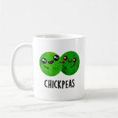 Chick Peas Funny Girl Pea Pun Kaffeetasse (Links)