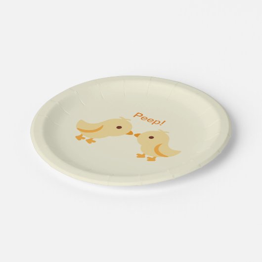 Chick Peep Yellow Boy oder Girl Baby Dusche Pappteller (Schrägansicht)