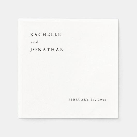 Chick Schwarz-weiß Simple Wedkins Serviette (Vorderseite)