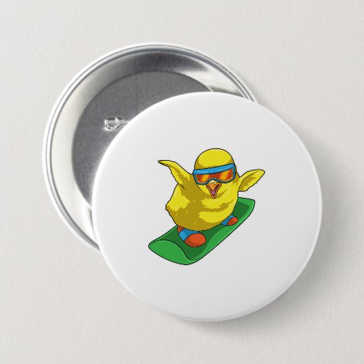 Chick Snowboarder Snowboard Button (Vorne & Hinten)