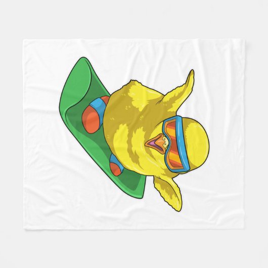 Chick Snowboarder Snowboard Fleecedecke (Vorderseite (Horizontal))