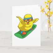 Chick Snowboarder Snowboard Karte (Gelbe Blume)