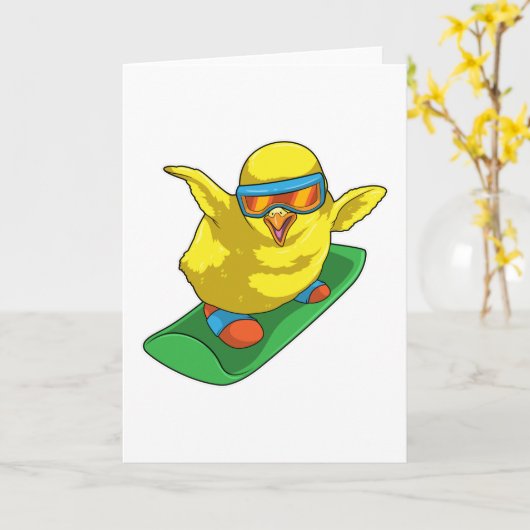 Chick Snowboarder Snowboard Karte (Gelbe Blume)