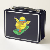 Chick Snowboarder Snowboard Metall Brotdose (Rückseite)