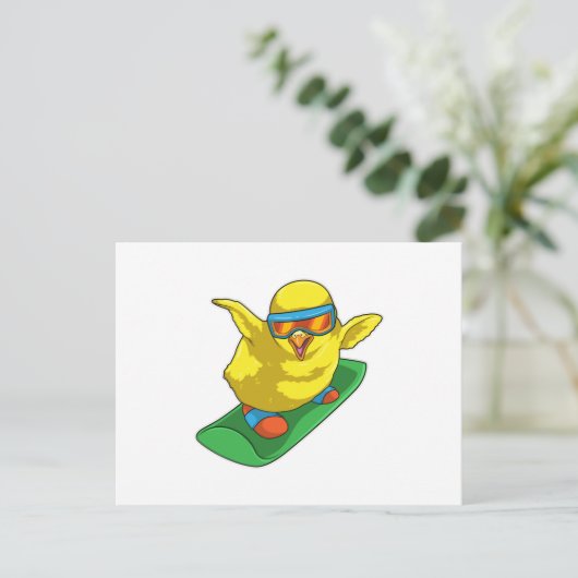 Chick Snowboarder Snowboard Postkarte (Stehend Vorderseite)