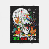 Chick Squad Xmas Group Santa Elf Chickens On Tree Fleecedecke (Vorderseite)