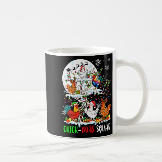 Chick Squad Xmas Group Santa Elf Chickens On Tree Kaffeetasse (Rechts)