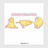 CHICK TIERE IN YOGA-POSEN NIEDLICHES SET AUFKLEBER (Blatt)