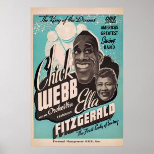Chick Webb - Ella Fitzgerald - Jazzplakat - 1937 Poster