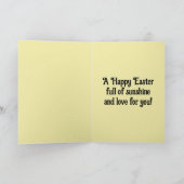 Chick With Flowers Easter Card Feiertagskarte (Innenseite)