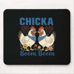 Chicka Boom Boom Hühnercrew Patriot 4. Juli Mousepad