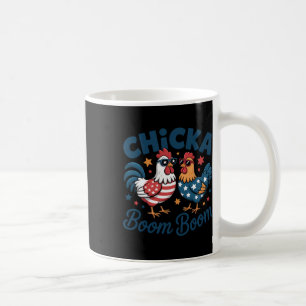 Chicka Boom Boom Patriotisches Huhn Lustig  Kaffeetasse