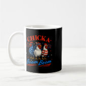 Chicka Boom Funny Patriotic Chicken 4. Ju Kaffeetasse (Links)