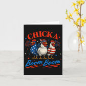 Chicka Boom Funny Patriotic Chicken 4. Ju Karte (Gelbe Blume)