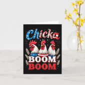 Chicka Boom Funny Patriotic Chicken 4. Ju Karte (Gelbe Blume)