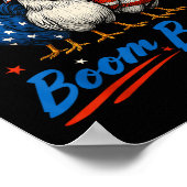Chicka Boom Funny Patriotic Chicken 4. Ju Poster (Ecke)
