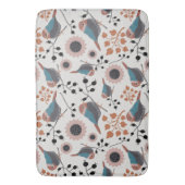 Chickadebird und Berry Muster Blumendesign Badematte (Vorderseite Vertikal)