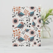 Chickadebird und Berry Muster Blumendesign Dankeskarte (Stehend Vorderseite)