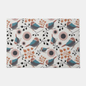 Chickadebird und Berry Muster Blumendesign Fußmatte (Vorderseite)
