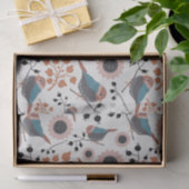 Chickadebird und Berry Muster Blumendesign Seidenpapier (Geschenk)