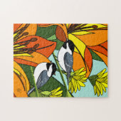 Chickadee and Flowers Puzzle (Horizontal)