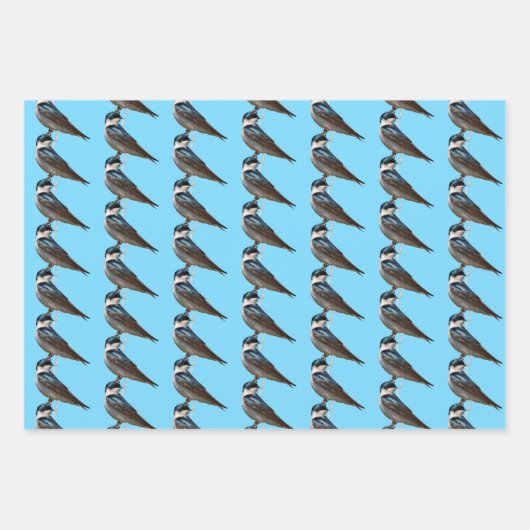 Chickadee / Anna's Hummingbird / Baumschluchzen Geschenkpapier Set (Vorderseite 3)