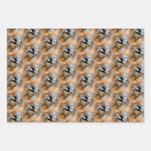 Chickadee / Anna's Hummingbird / Baumschluchzen Geschenkpapier Set (Vorderseite)