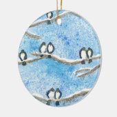 Chickadee auf Baumzweigen im Winter-Schneeschuhgif Keramik Ornament (Links)