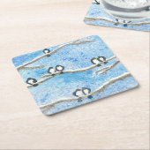 Chickadee auf Baumzweigen im Winter-Schneeschuhgif Rechteckiger Pappuntersetzer (angewinkelt)