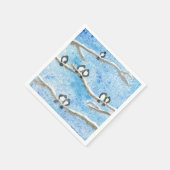 Chickadee auf Baumzweigen im Winter-Schneeschuhgif Serviette (Ecke)