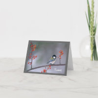 Chickadee auf bittersüßer Anmerkungs-Karte