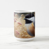 Chickadee auf dem Zaun Kaffeetasse (Mittel)