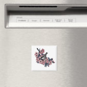 Chickadee auf einem blühenden Kirschzweig Magnet (In Situ (Geschirrspüler))